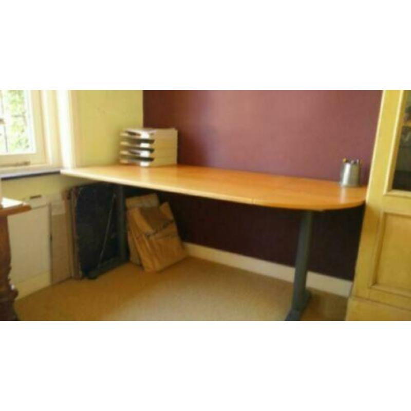 Beuken bureau, buro, verstelbaar