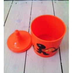 Wattenpotjes oranje en rood Vintage Retro