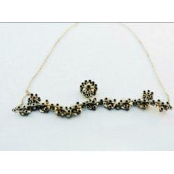 Vintage costume jewelry ketting zilver strass rhinestone