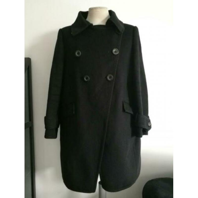 Max Mara Sportmax mantel winterjas M 38 Zwart Cashmere Wol
