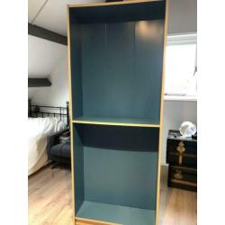 Boekenkast Ikea blauw/wit Billy 202x80