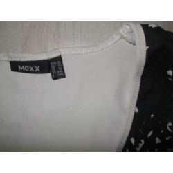 wit-zwart stretch sportshirt van Mexx mt M