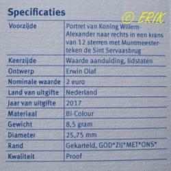 St. Servaasbrug Proof 2 euro 2017 in cassette + certificaat
