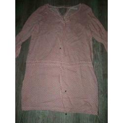 voorjaar lente bruinroze jurk La Petite Etoile maat XL 42 44