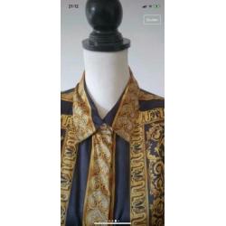 Vintage blouse met luipaard en versace print van zijde xl