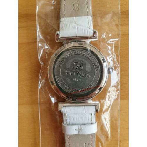 Royal Crown horloge - wit, maat 18