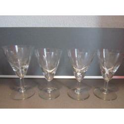 Mooie oude borrelglaasjes van geslepen glas