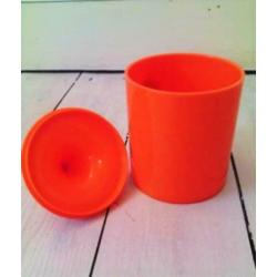 Wattenpotjes oranje en rood Vintage Retro