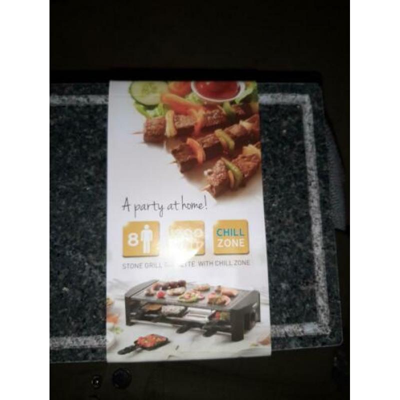DOMO steengrill raclette en gourmet voor 8p NIEUW