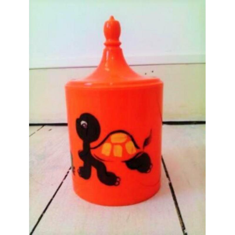 Wattenpotjes oranje en rood Vintage Retro