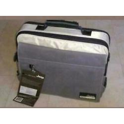 NIEUW Laptoptas JEEP grijs/beige. Tas met veel vakken CADEAU