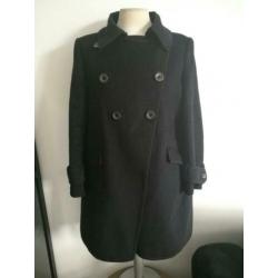 Max Mara Sportmax mantel winterjas M 38 Zwart Cashmere Wol