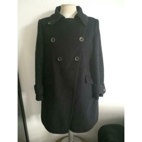 Max Mara Sportmax mantel winterjas M 38 Zwart Cashmere Wol
