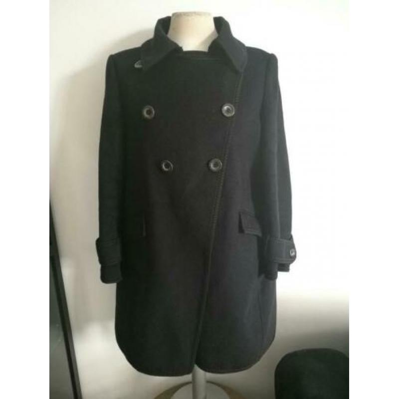 Max Mara Sportmax mantel winterjas M 38 Zwart Cashmere Wol