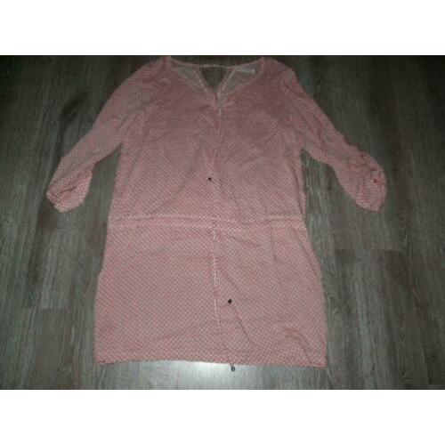 voorjaar lente bruinroze jurk La Petite Etoile maat XL 42 44