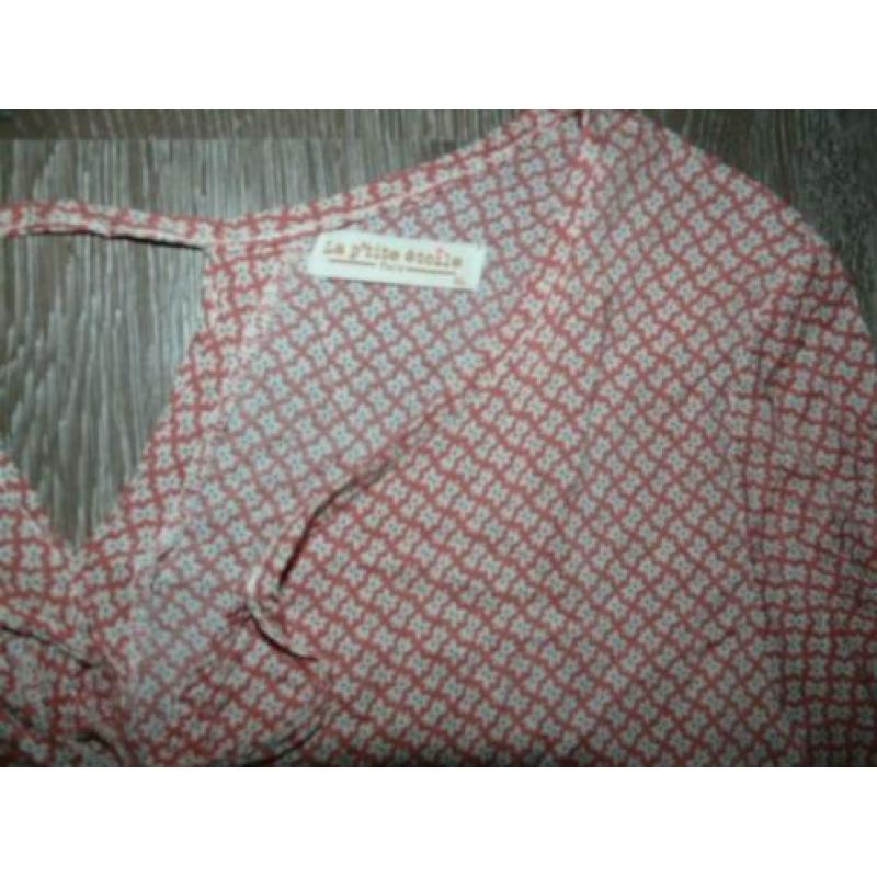 voorjaar lente bruinroze jurk La Petite Etoile maat XL 42 44