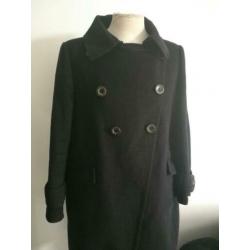 Max Mara Sportmax mantel winterjas M 38 Zwart Cashmere Wol