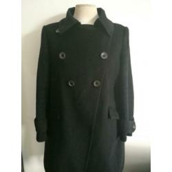 Max Mara Sportmax mantel winterjas M 38 Zwart Cashmere Wol