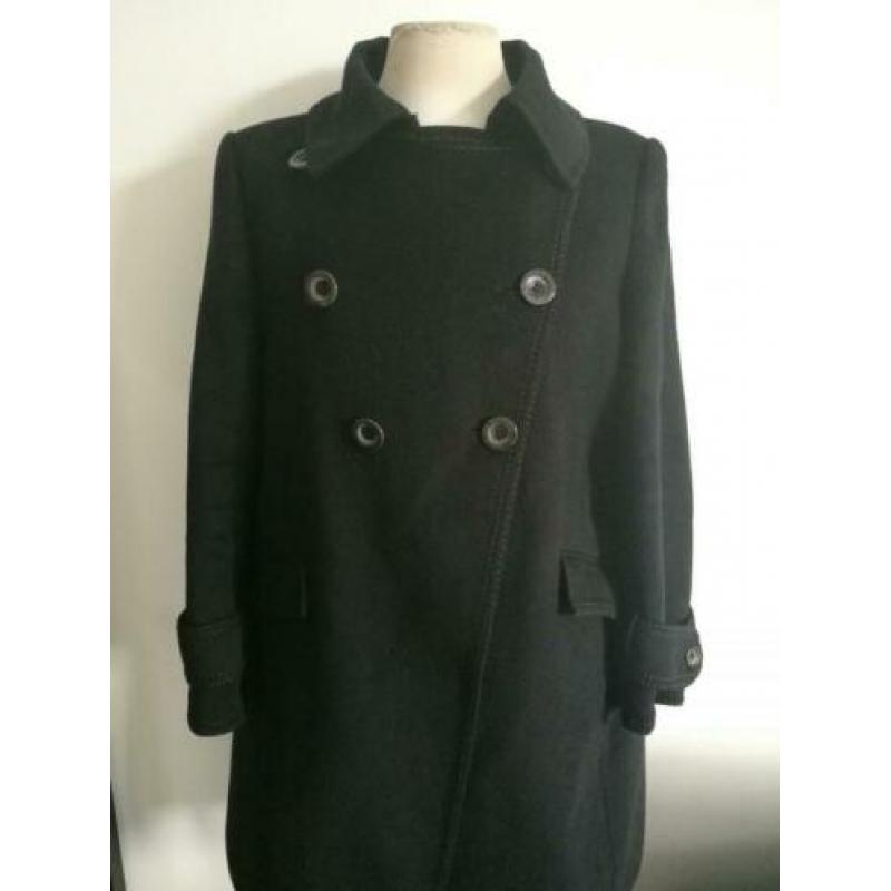 Max Mara Sportmax mantel winterjas M 38 Zwart Cashmere Wol