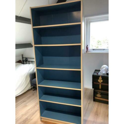 Boekenkast Ikea blauw/wit Billy 202x80