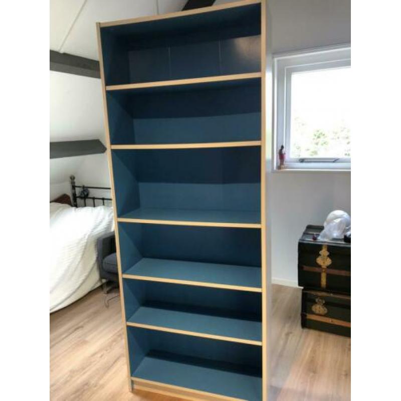 Boekenkast Ikea blauw/wit Billy 202x80