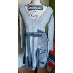 Zeer mooie grijze DESIGUAL jersey jurk maat M