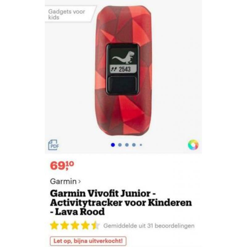 Garmin nieuw Horloge stappenteller kind garmin junior rood