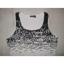 wit-zwart stretch sportshirt van Mexx mt M