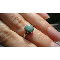925 zilver ring met ruwe smaragd maat 15 1/4 - Vanoli