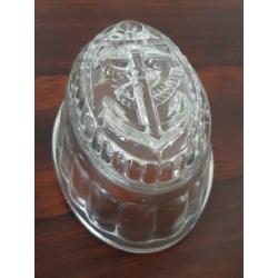 kleine antieke puddingvorm - persglas - anker