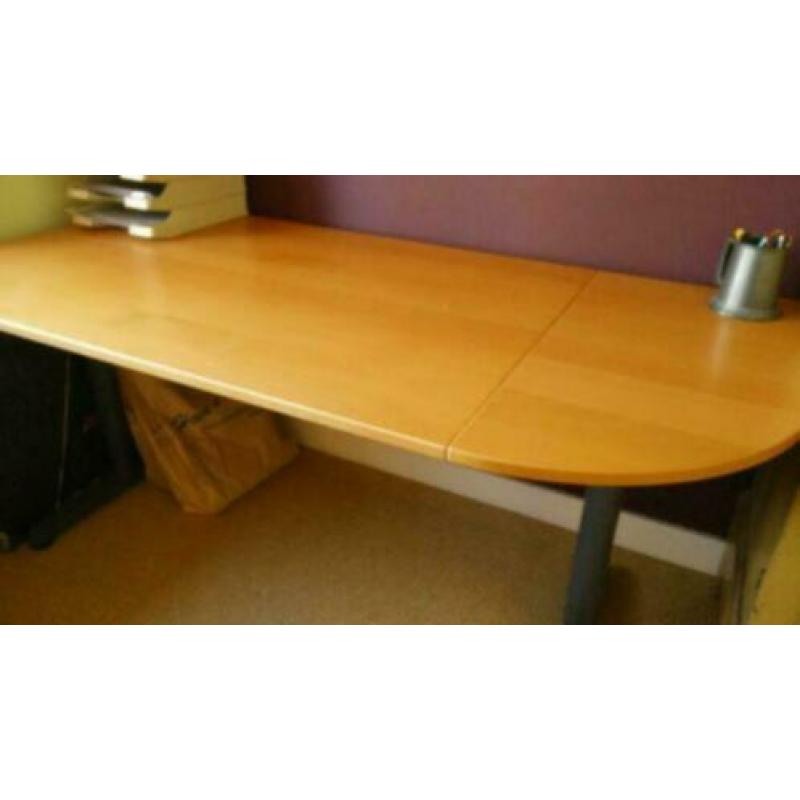 Beuken bureau, buro, verstelbaar