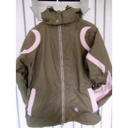 Dames winter jas maat S groen/roze