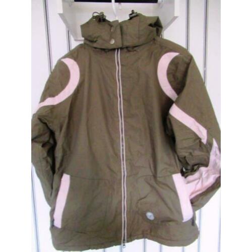 Dames winter jas maat S groen/roze