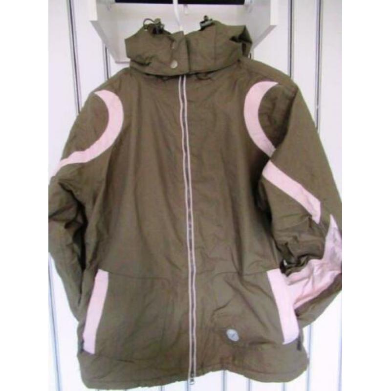 Dames winter jas maat S groen/roze