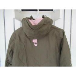 Dames winter jas maat S groen/roze