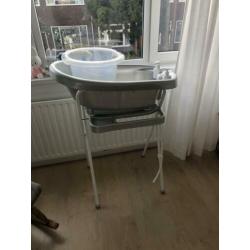 Bebejou badje met standaard en tummytub zilver/grijs