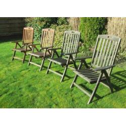 teak tuinstoelen + kussens