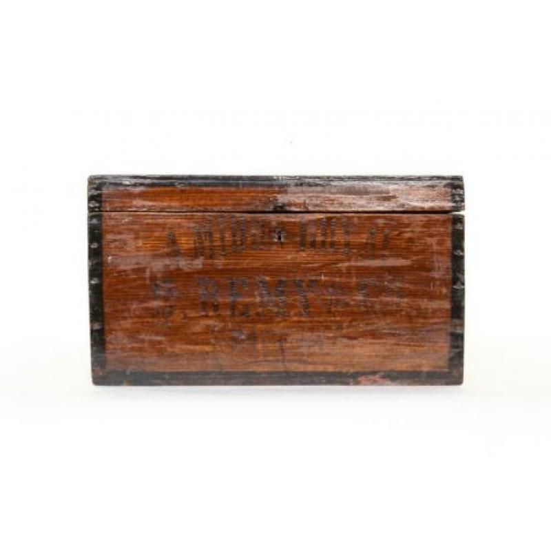 Antieke houten industriële meel kist Leuven