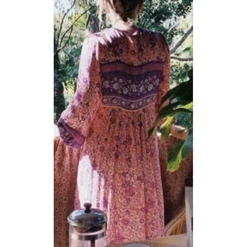 ?? nieuwe roze Ibiza maxidress bohemian 44-48 lange jurk