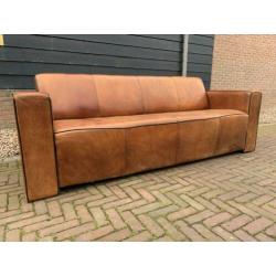 Schapenleren driezits bank art-deco style vintage