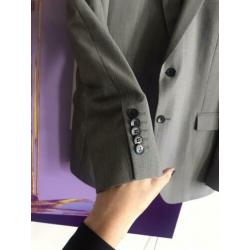 STRELLSON heren pak 48 M grijs pantalon blazer jasje 2 knoop