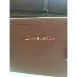 Bruine leren Originele Michael Kors tas