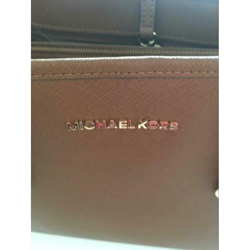 Bruine leren Originele Michael Kors tas