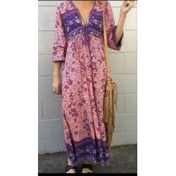 ?? nieuwe roze Ibiza maxidress bohemian 44-48 lange jurk