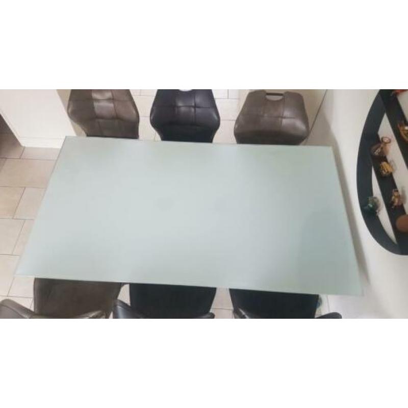 glazen eetkamertafel 8 personen