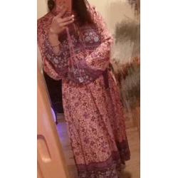 ?? nieuwe roze Ibiza maxidress bohemian 44-48 lange jurk