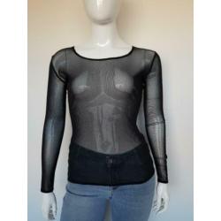 Studio Anneloes transparante top. Mt. L. Zwart.