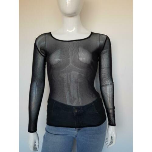 Studio Anneloes transparante top. Mt. L. Zwart.