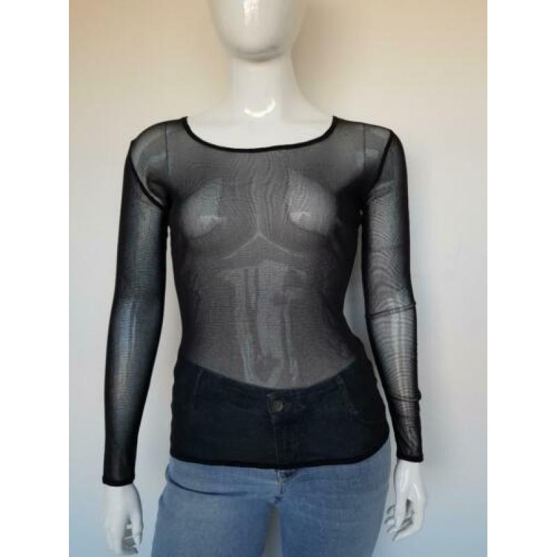 Studio Anneloes transparante top. Mt. L. Zwart.
