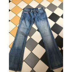 Diesel reckfly special flared jeans 26 blauw wijde pijpen